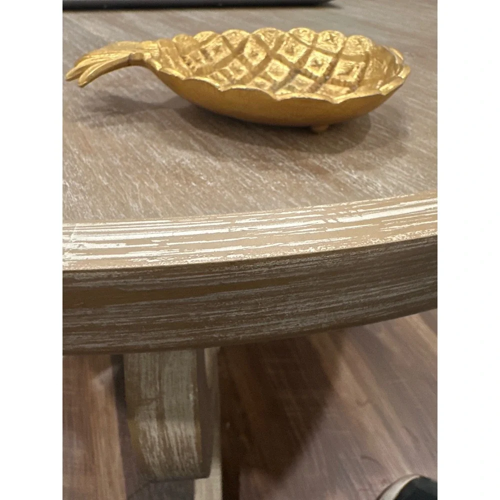 Rare Vintage Tano Signed Gold Pineapple Catchall Tray - Footed Vanity Dish